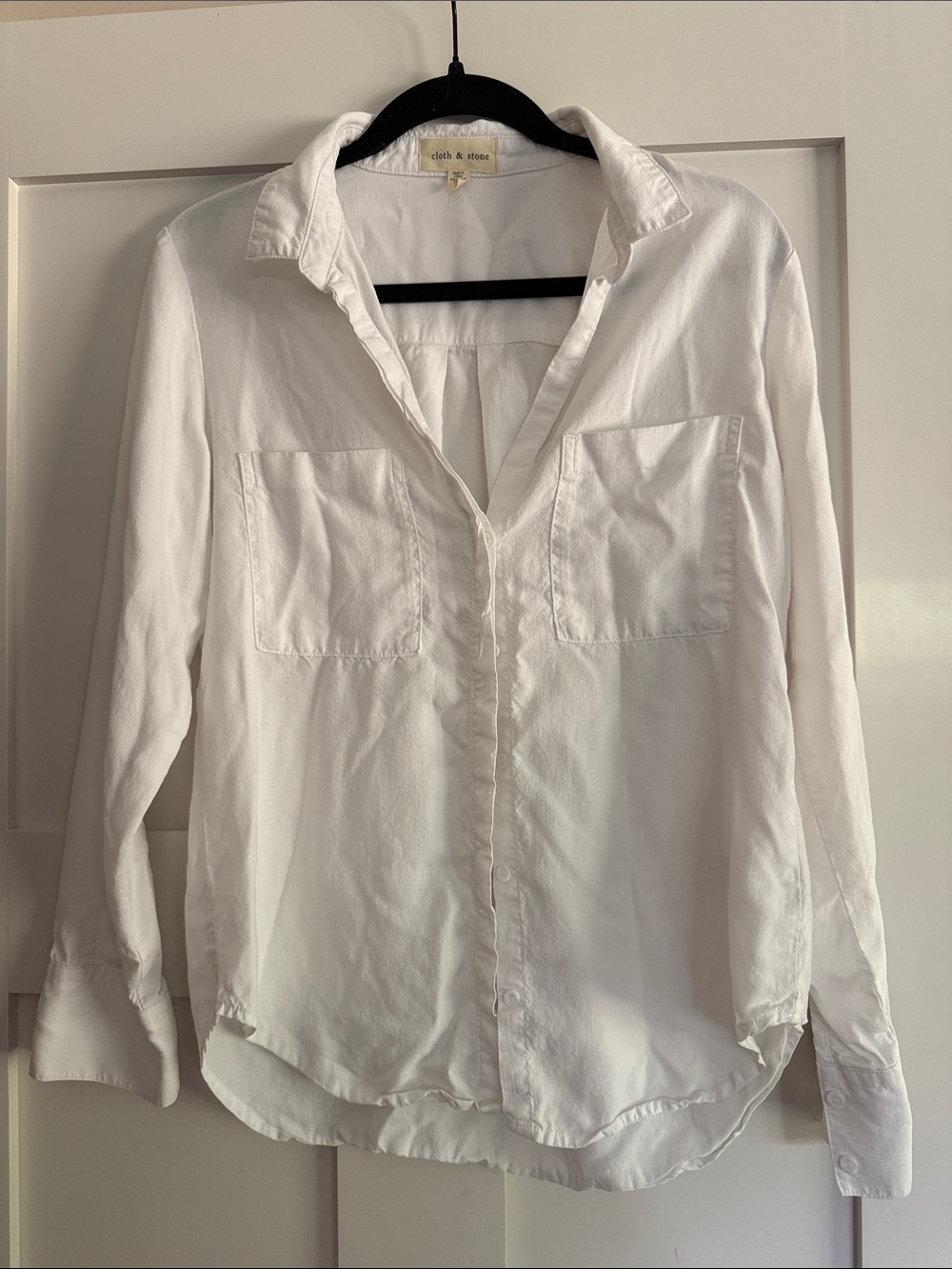 cloth & stone White Lyocell Button Front Shirt